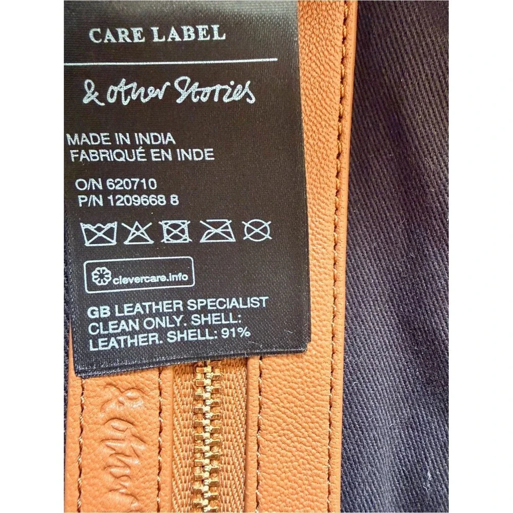 & other stories FLEECE BAG WITH LEATHER TRIM